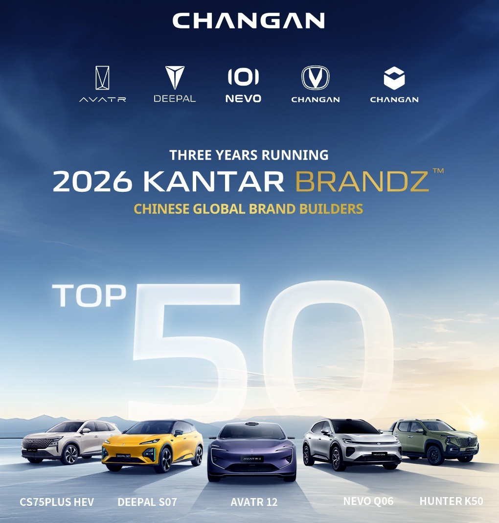CHANGAN: Νέα διεθνής διάκριση – Στην υψηλότερη θέση της στο KANTAR BRANDZ™ Top 50 το 2026