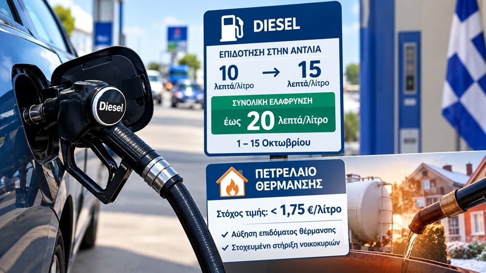 Καύσιμα: Έως 20 λεπτά φθηνότερο το diesel – Τι ισχύει από 1η Οκτωβρίου